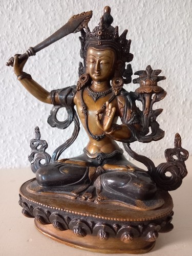 Manjushri bronze buddha statue - manjushri,