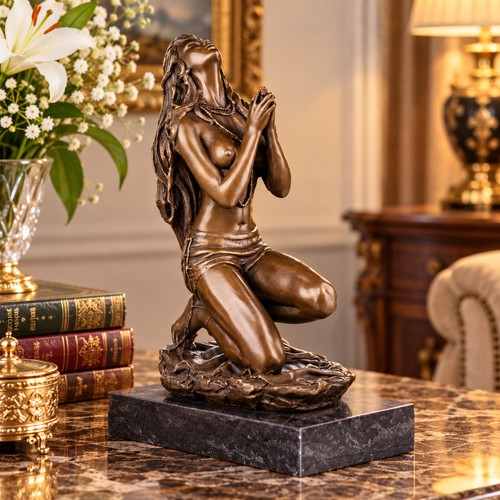 Bronze skulptur betende frau - betende,