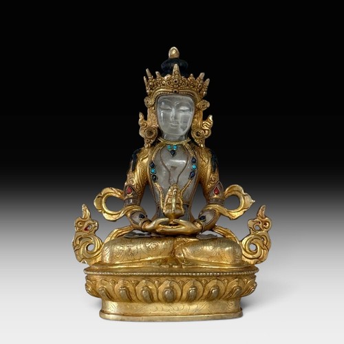 Amitayus buddha bronze - buddha,