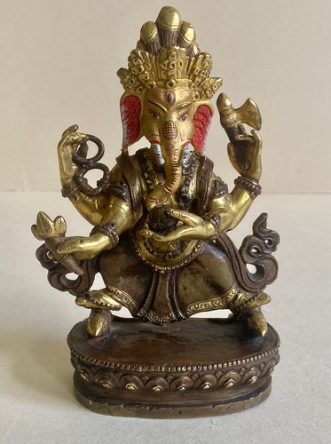 Bronze ganesha vergoldet - bronze,